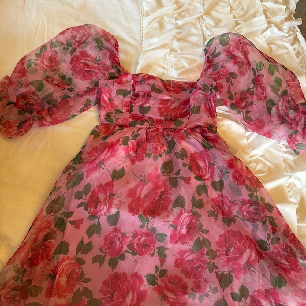 Pink rose dress